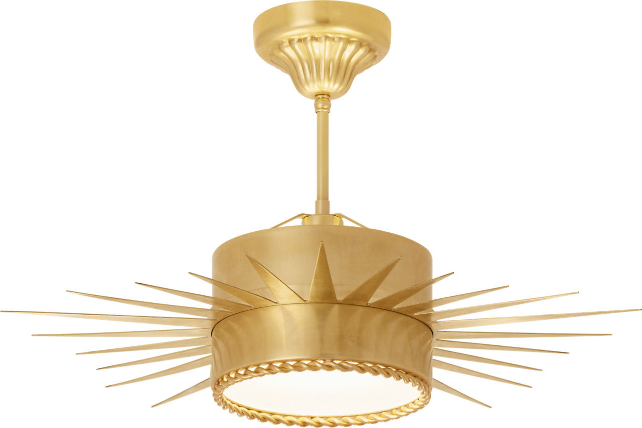 Soleil Medium Semi-Flush | Hand-Rubbed Antique Brass | Frosted Glass