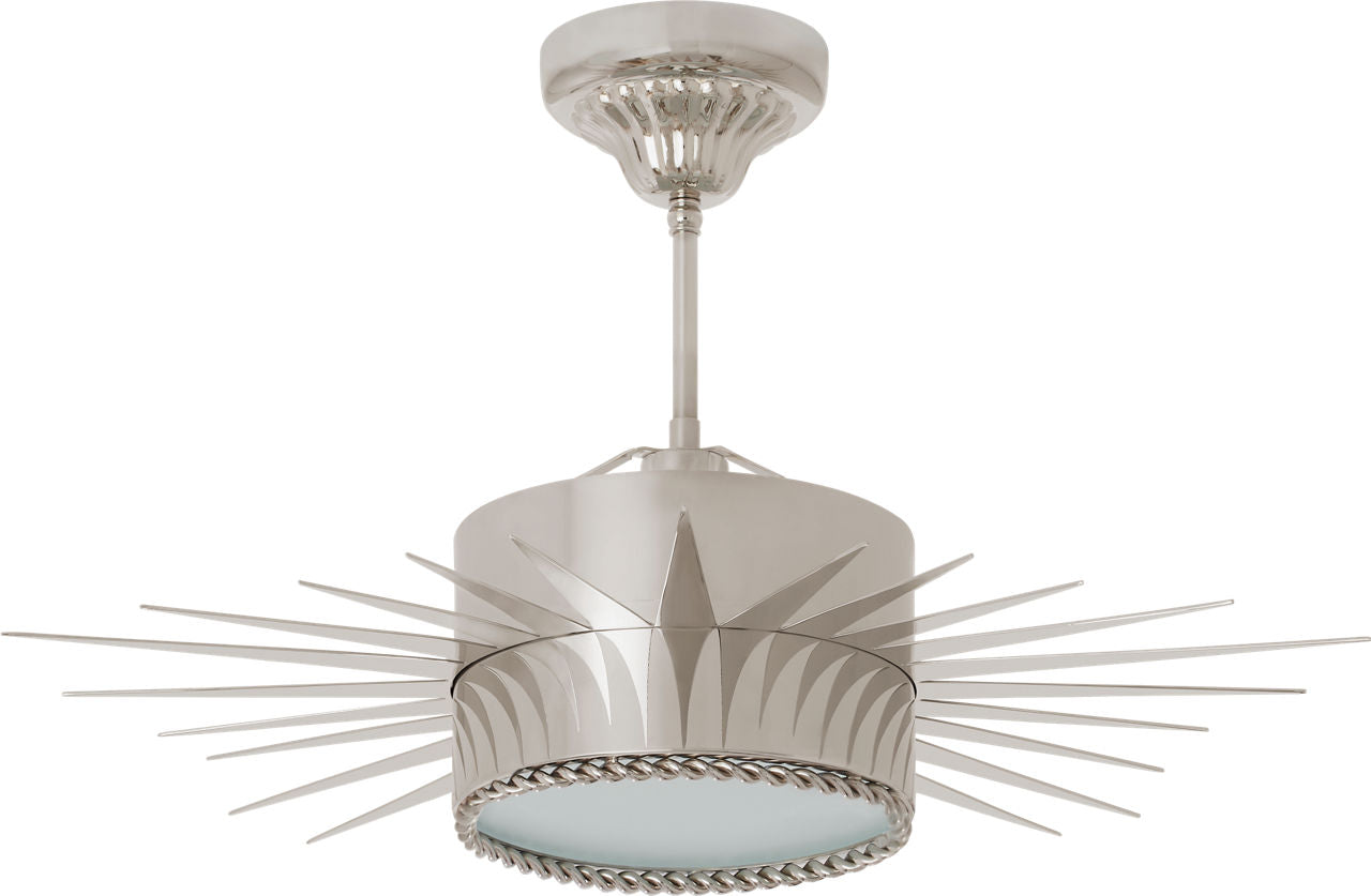 Soleil Medium Semi-Flush | Polished Nickel | Frosted Glass