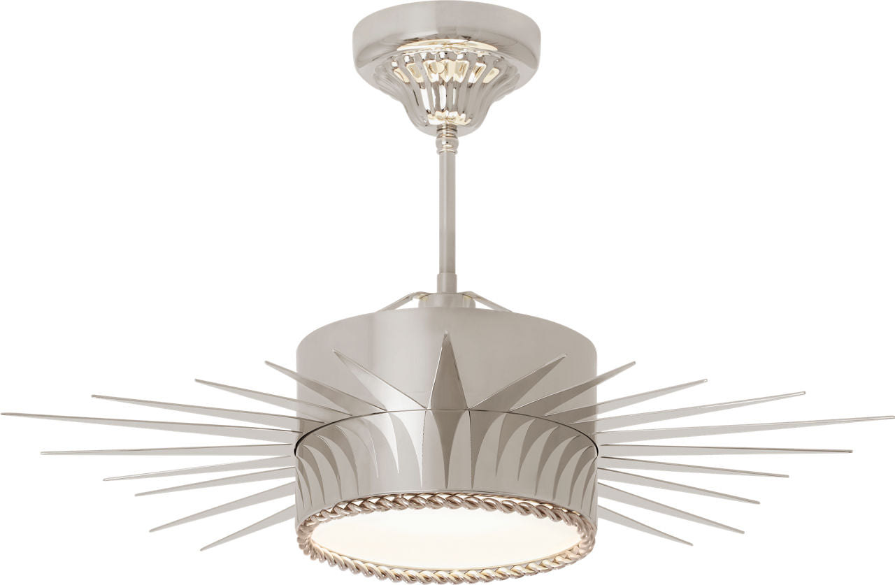 Soleil Medium Semi-Flush | Polished Nickel | Frosted Glass