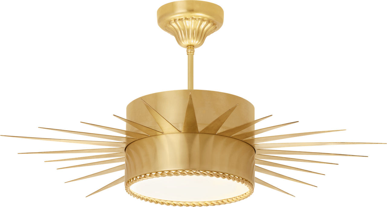 Soleil Large Semi-Flush | Hand-Rubbed Antique Brass | Frosted Glass