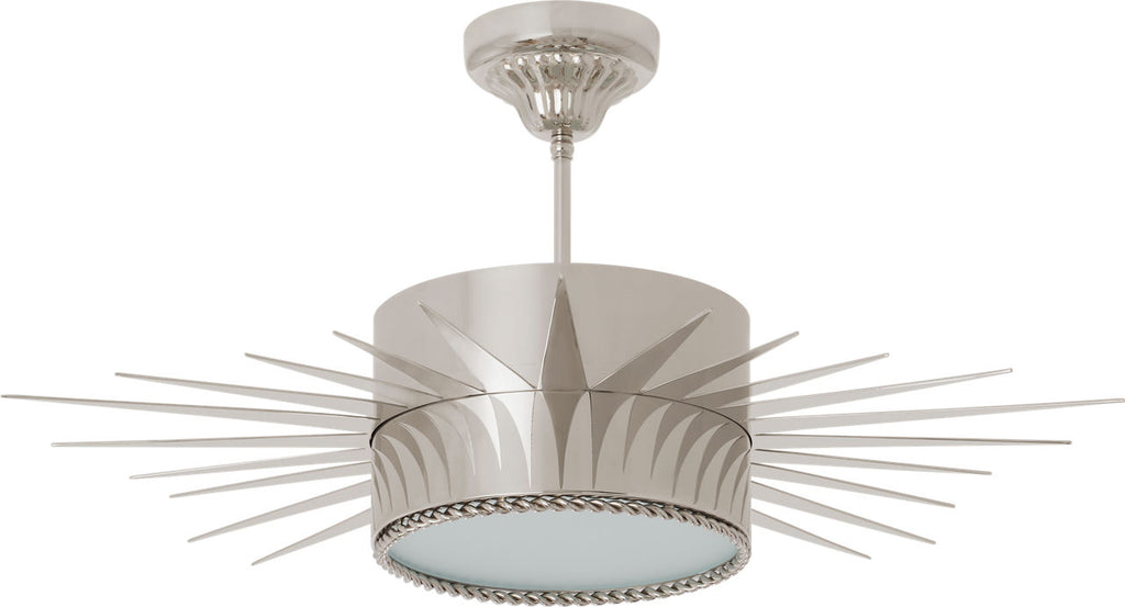 Soleil Large Semi-Flush | Polished Nickel | Frosted Glass