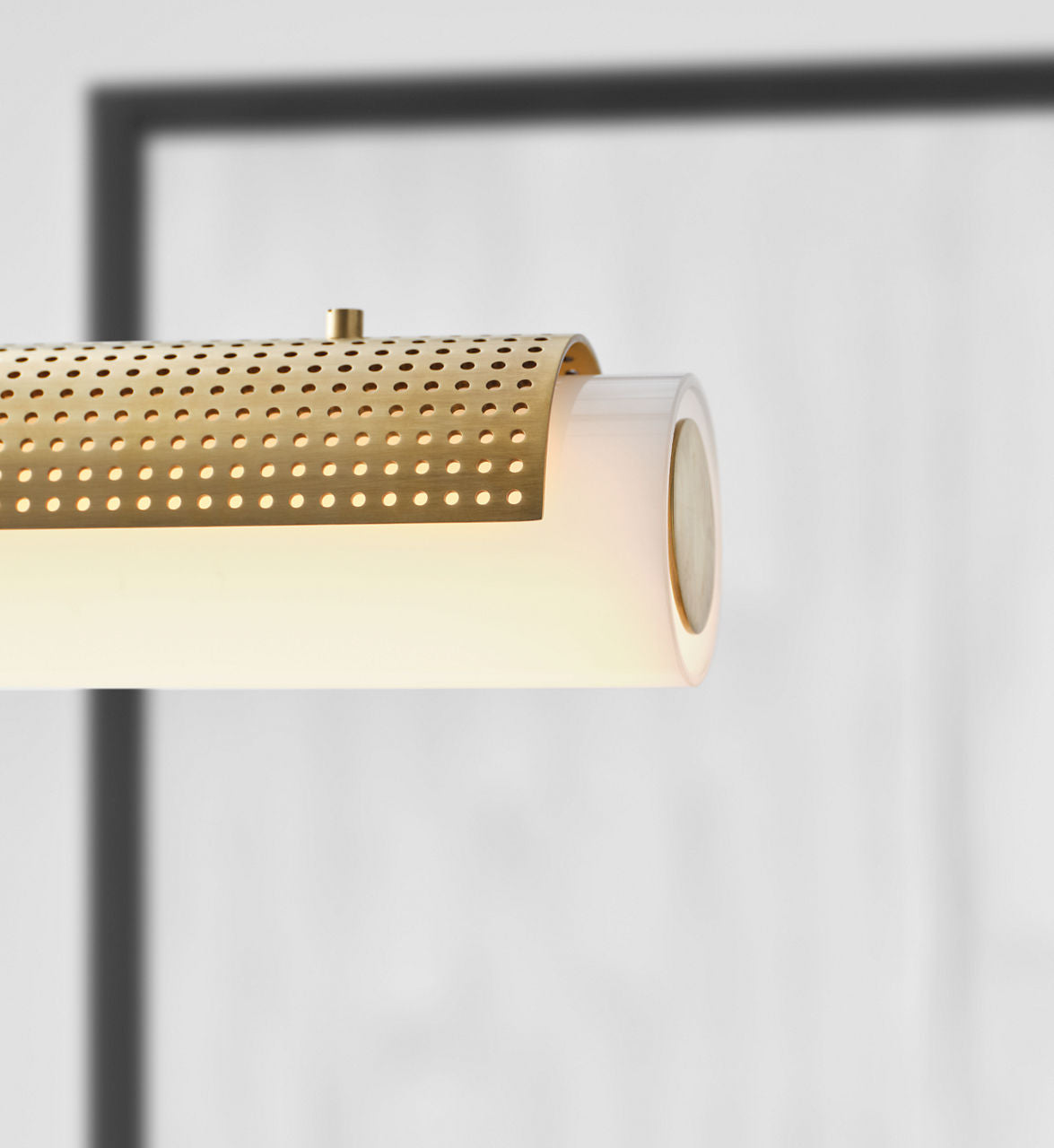Precision Large Linear Chandelier | Antique-Burnished Brass | White Glass