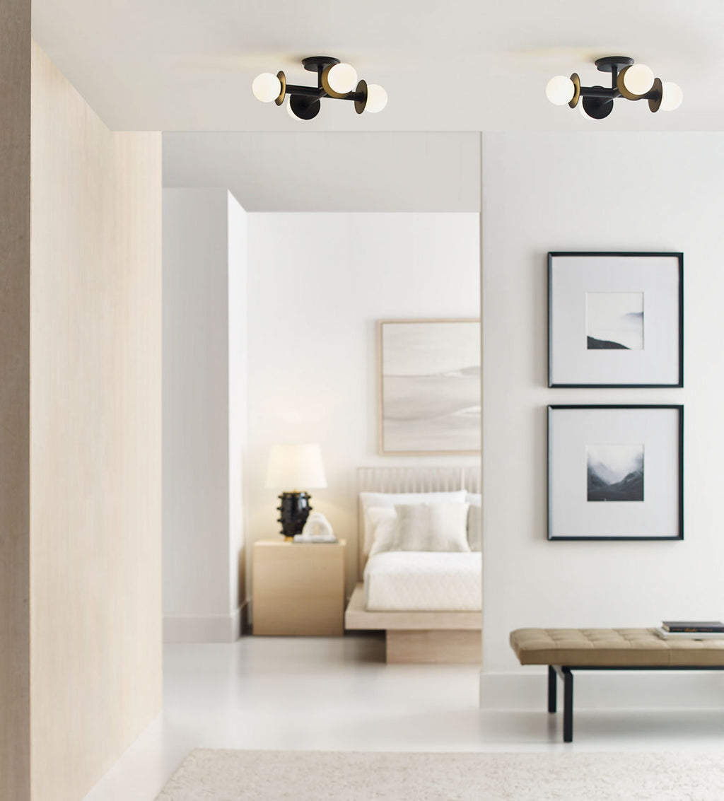 Nodes Semi-Flush Mount Midnight Black