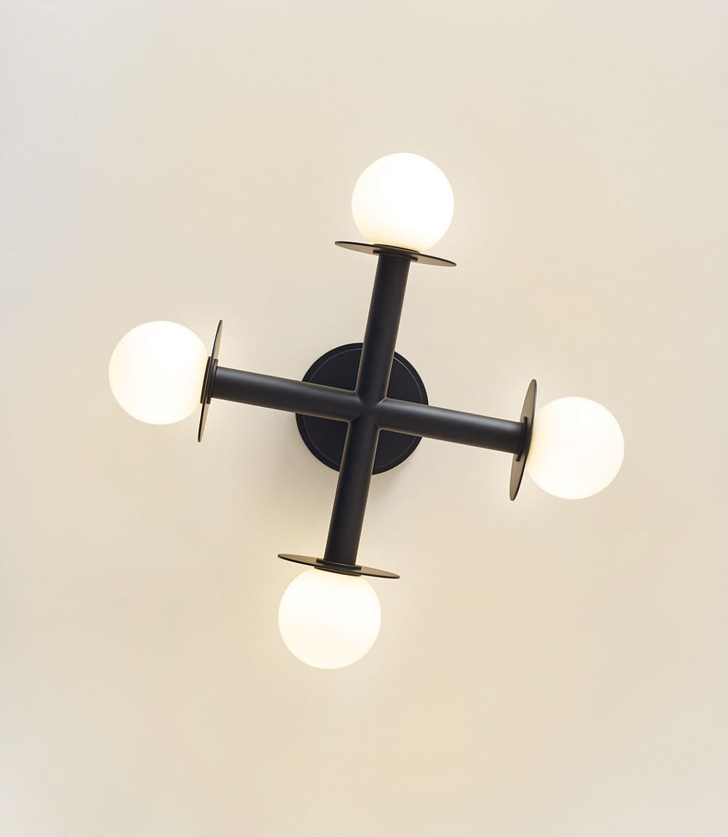 Nodes Semi-Flush Mount Midnight Black