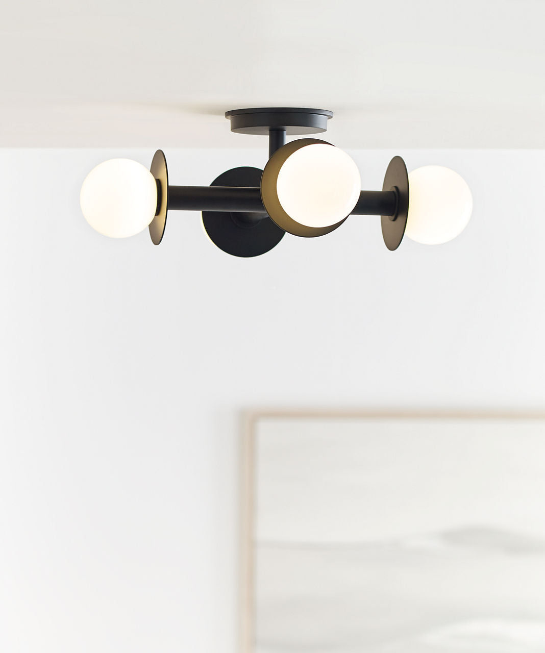 Nodes Semi-Flush Mount Midnight Black