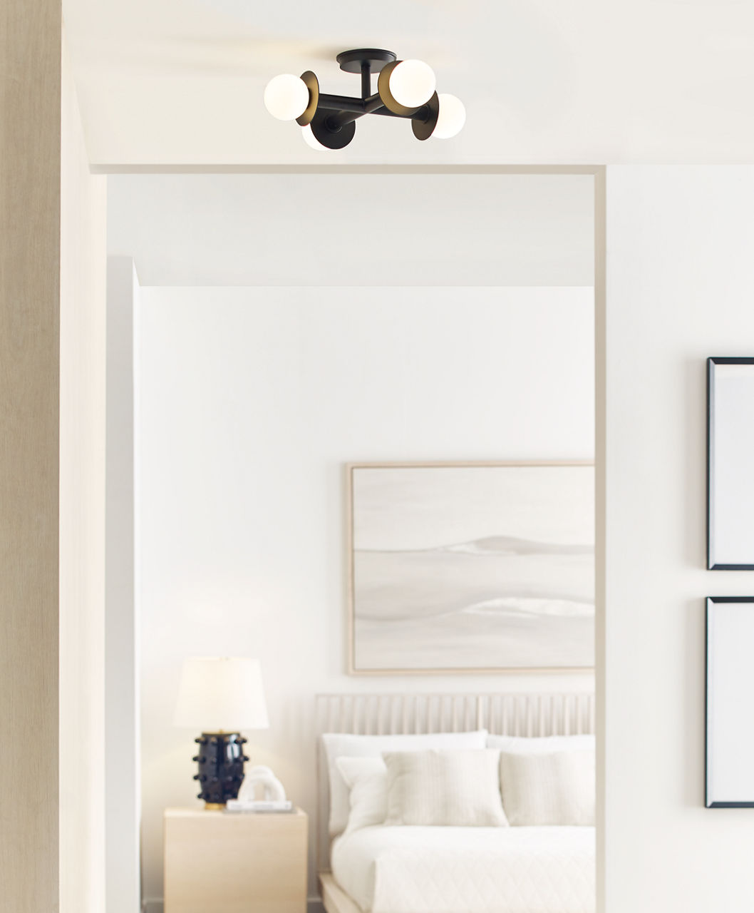 Nodes Semi-Flush Mount Midnight Black
