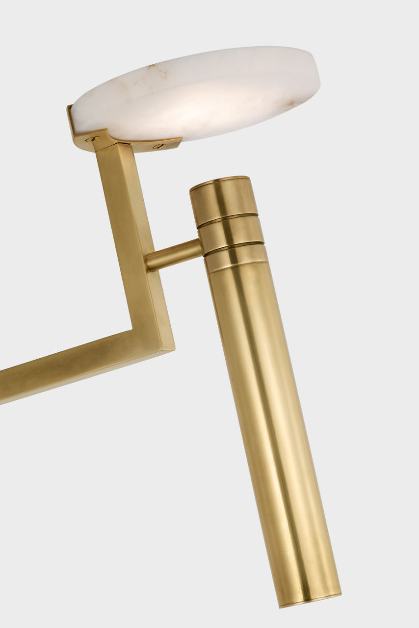 Melange 52" Floating Disc Floor Lamp | Antique-Burnished Brass | Alabaster