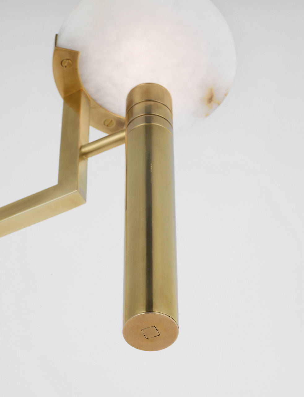 Melange 52" Floating Disc Floor Lamp | Antique-Burnished Brass | Alabaster
