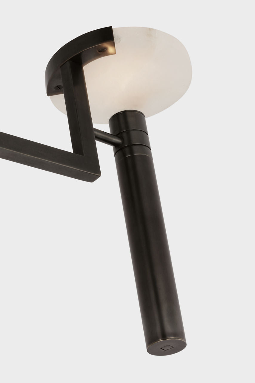 Melange 52" Floating Disc Floor Lamp | Bronze | Alabaster