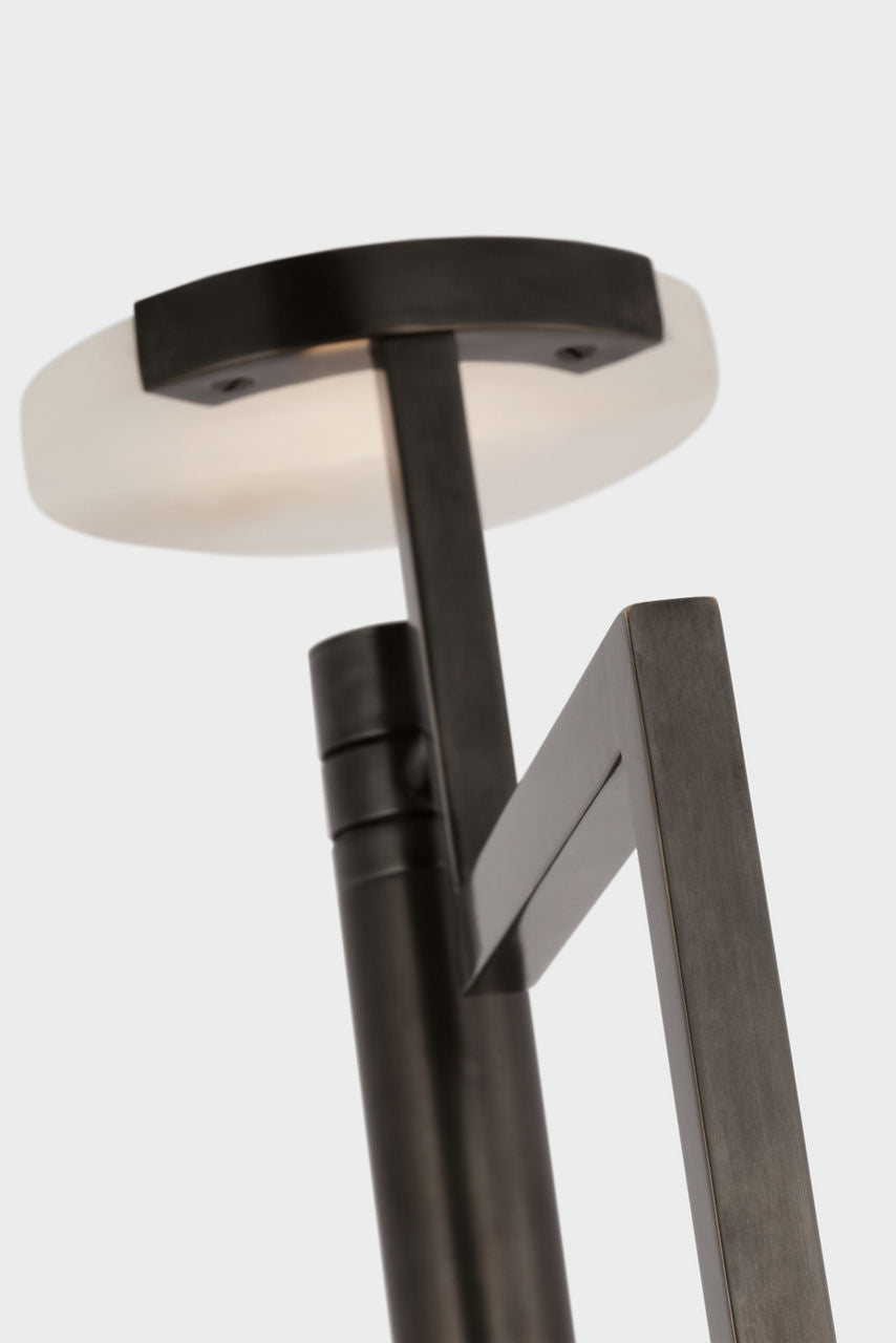 Melange 52" Floating Disc Floor Lamp | Bronze | Alabaster