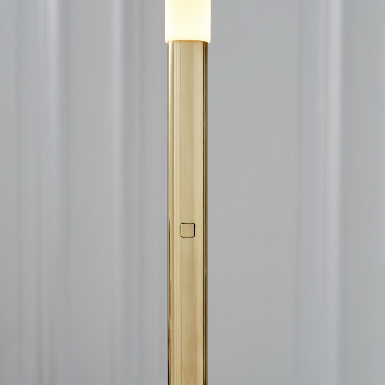 Rousseau 60" Floor Lamp | Antique-Burnished Brass | Etched Crystal