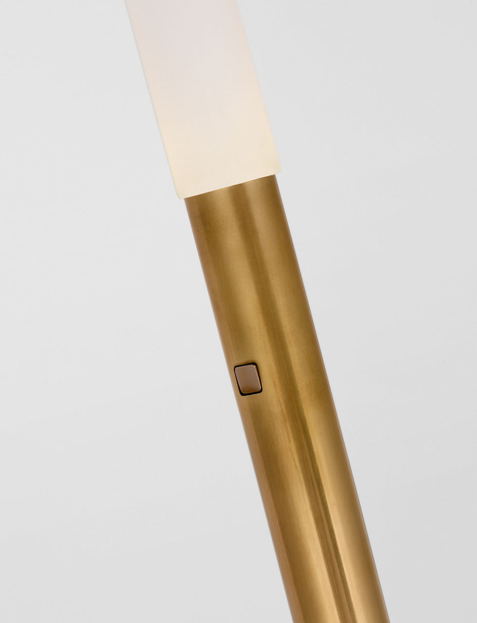 Rousseau 60" Floor Lamp | Antique-Burnished Brass | Etched Crystal
