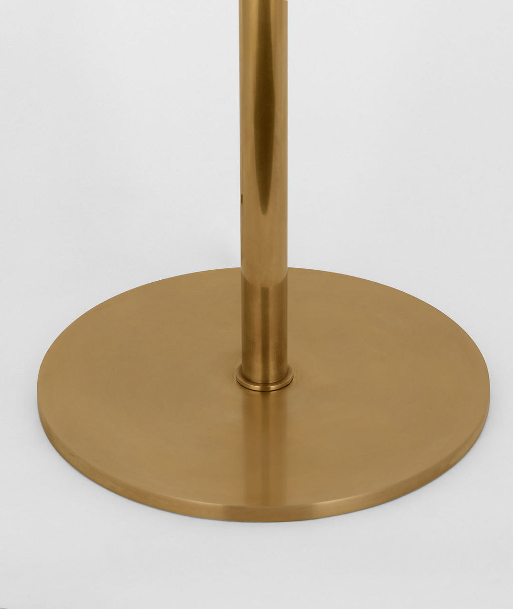 Rousseau 60" Floor Lamp | Antique-Burnished Brass | Etched Crystal