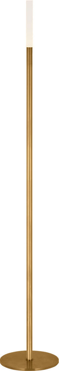 Rousseau 60" Floor Lamp | Antique-Burnished Brass | Etched Crystal