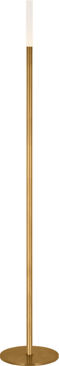 Rousseau 60" Floor Lamp | Antique-Burnished Brass | Etched Crystal