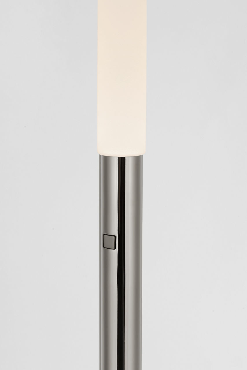 Rousseau 60" Floor Lamp | Polished Nickel | Etched Crystal