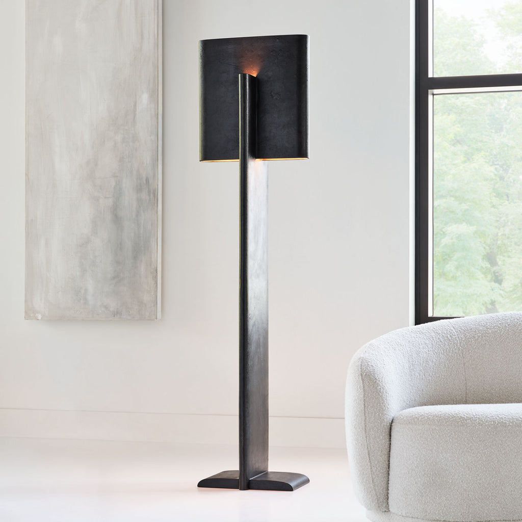 Lotura 72" Intersecting Floor Lamp | Museum Black