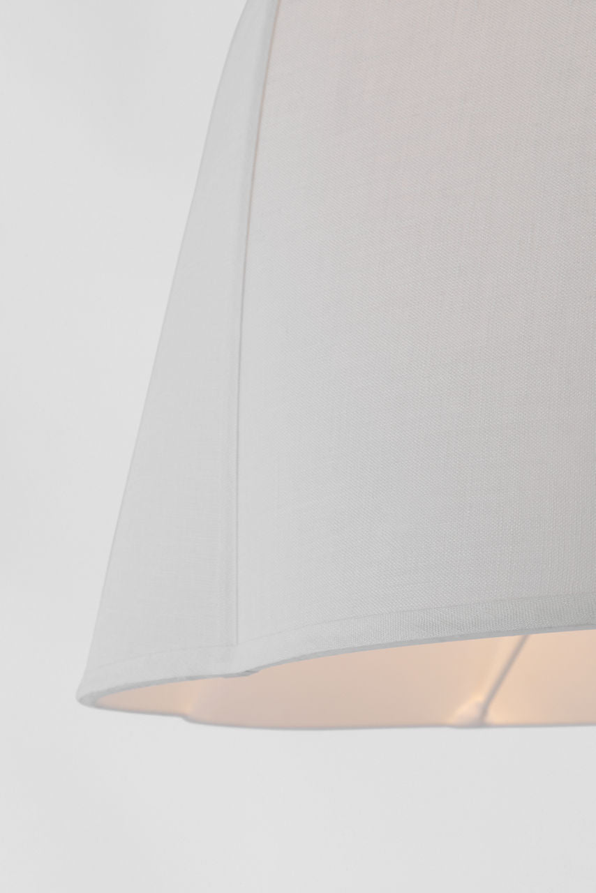 Phoebe Extra Large Tray Table Floor Lamp | Antiqued White | Soft Domed Linen Shade