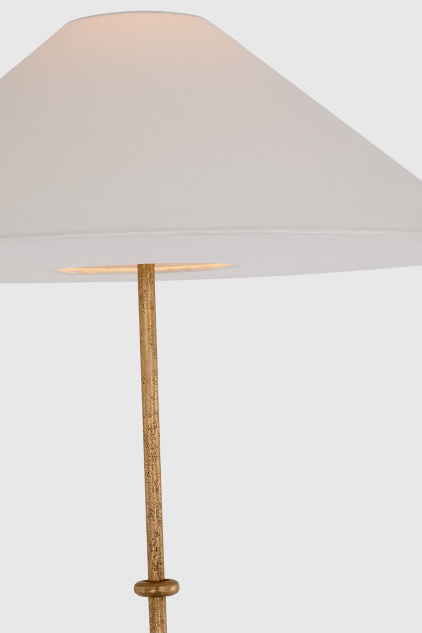 Zealous 62" Floor Lamp | Museum Brass | Linen Shade