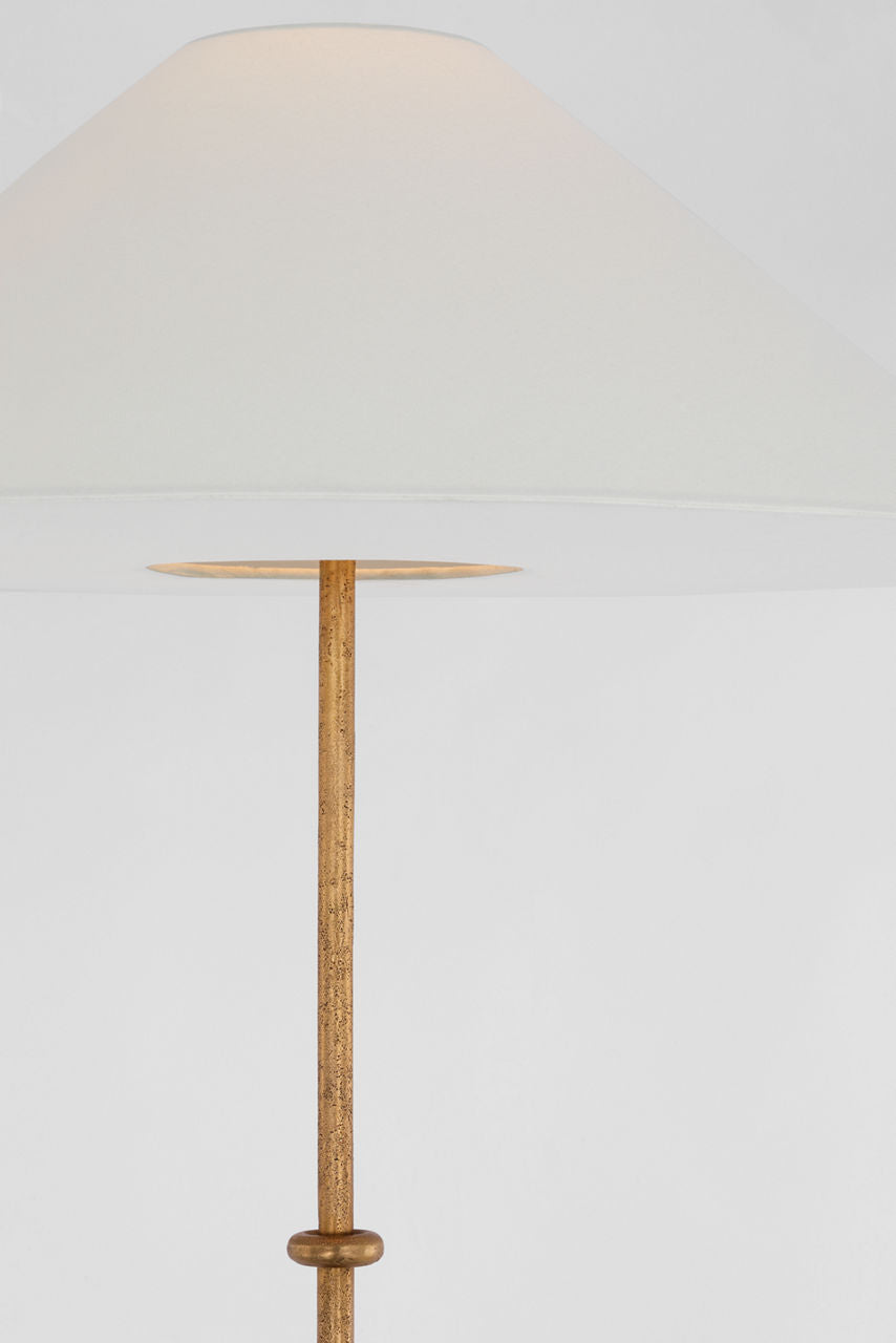 Zealous 62" Floor Lamp | Museum Brass | Linen Shade