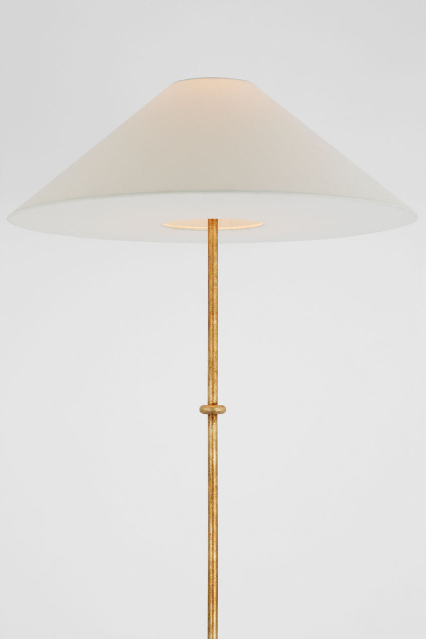 Zealous 62" Floor Lamp | Museum Gild | Linen Shade