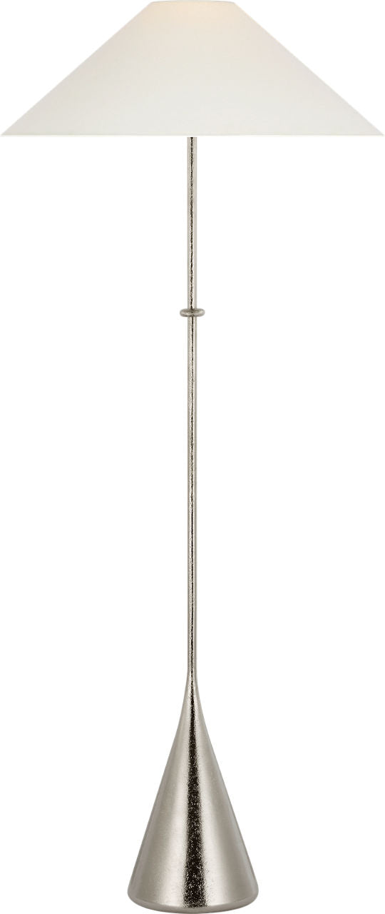 Zealous 62" Floor Lamp | Museum Nickel | Linen Shade
