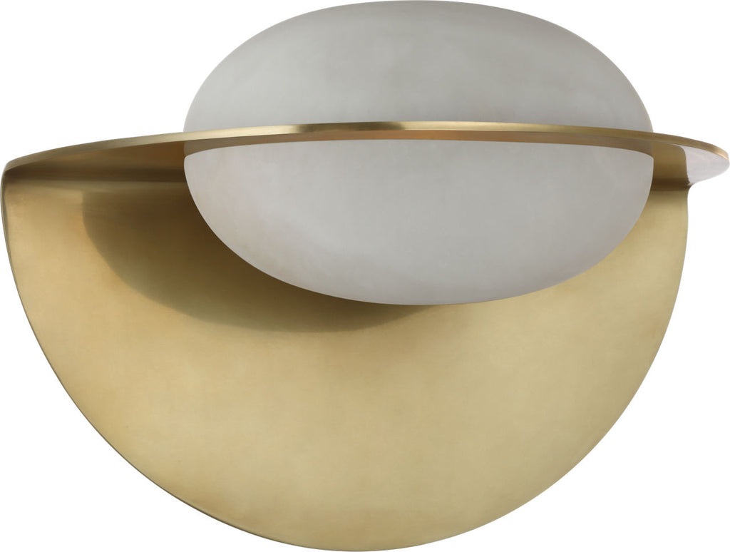 Fosse 9" Invertable Oval Sconce | Antique-Burnished Brass | Alabaster
