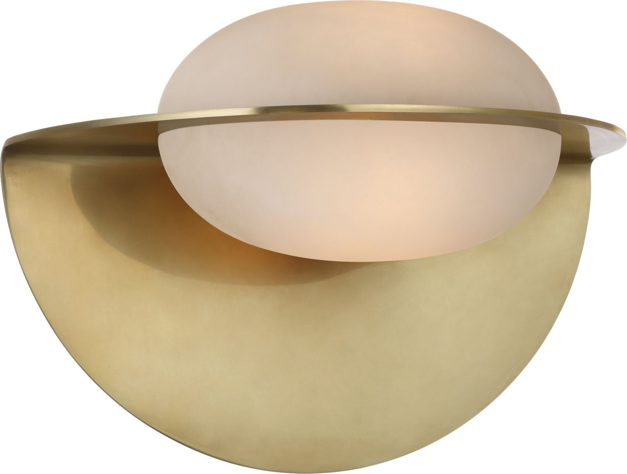 Fosse 9" Invertable Oval Sconce | Antique-Burnished Brass | Alabaster