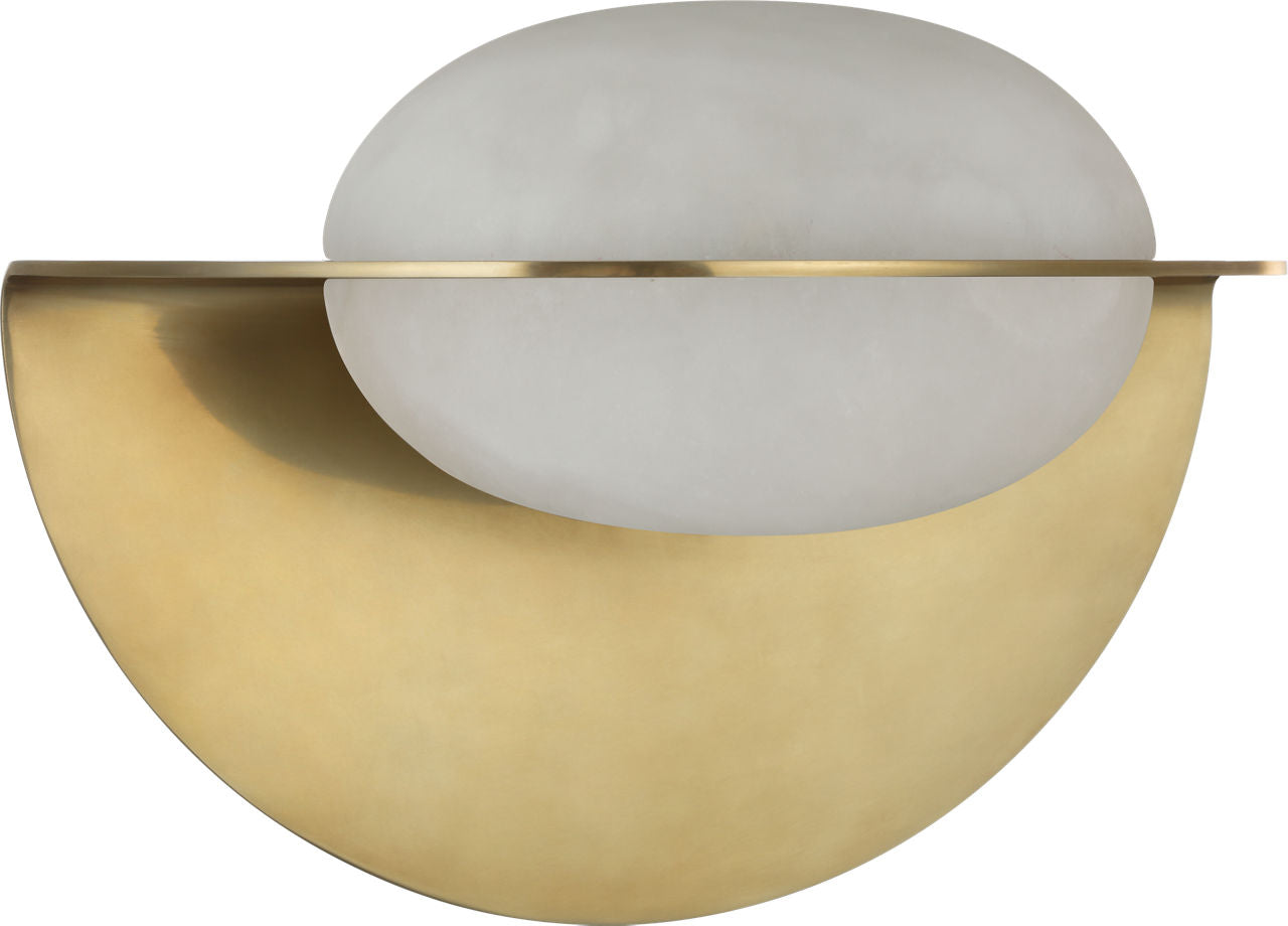 Fosse 9" Invertable Oval Sconce | Antique-Burnished Brass | Alabaster