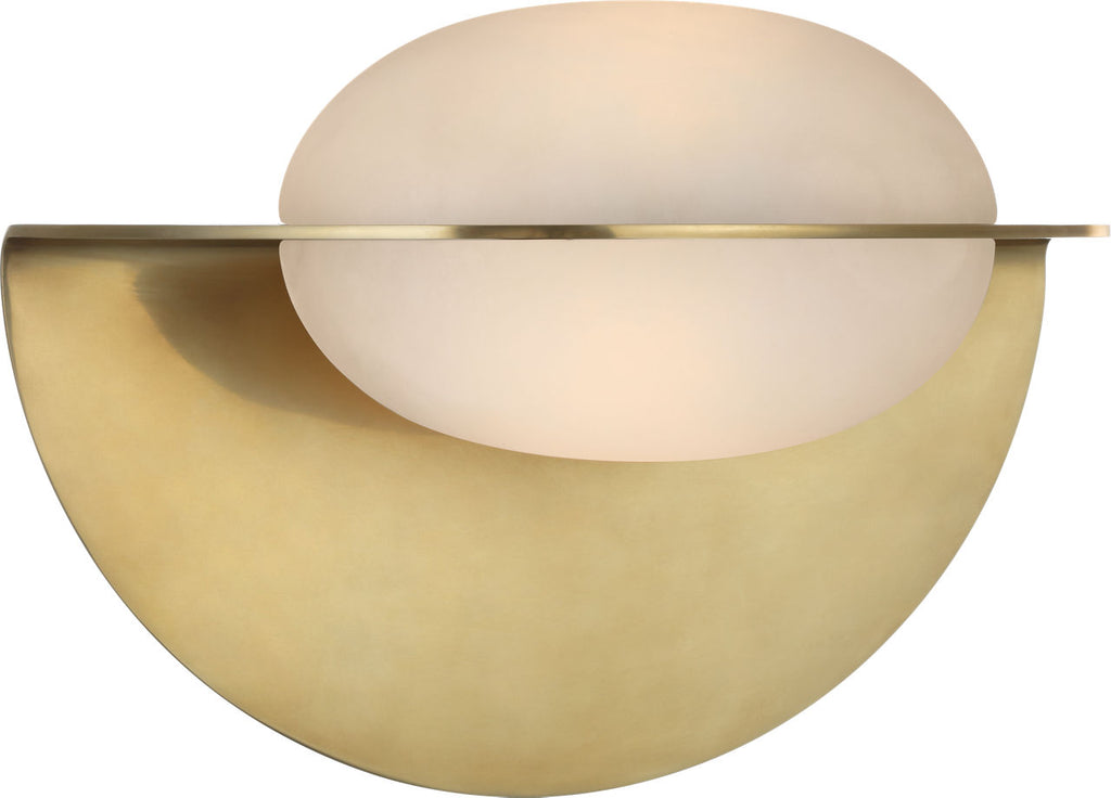 Fosse 9" Invertable Oval Sconce | Antique-Burnished Brass | Alabaster