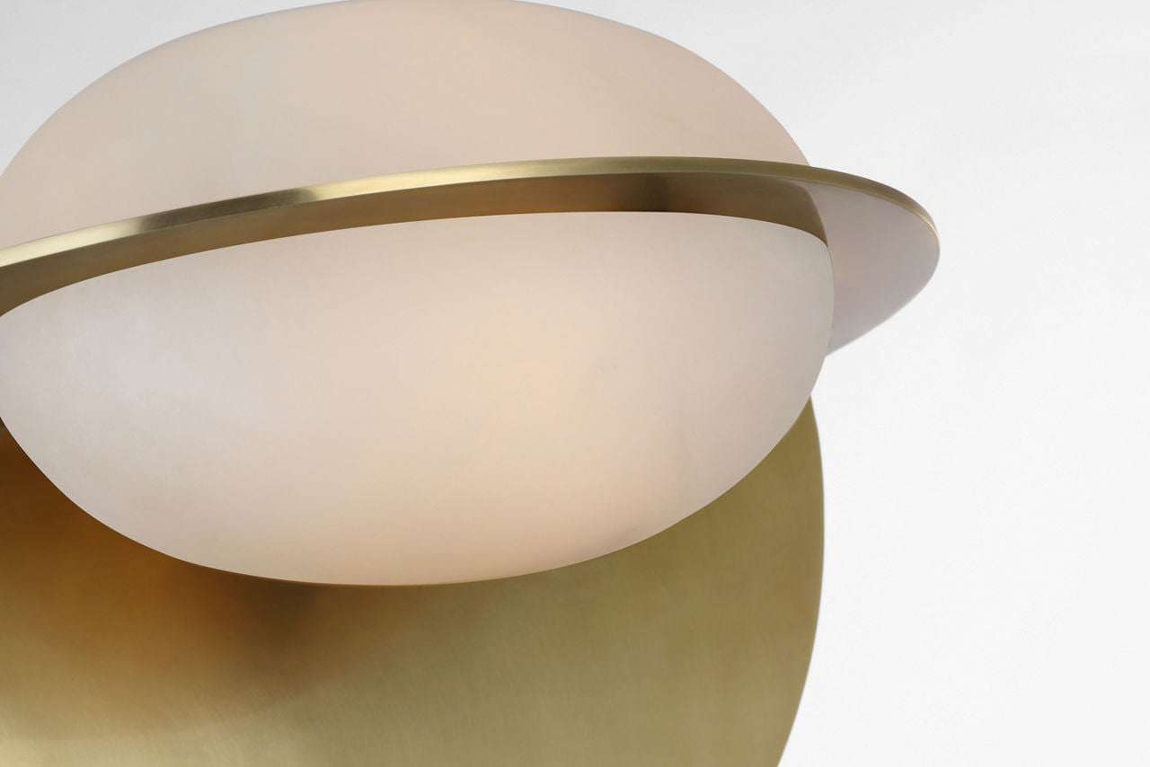 Fosse 9" Invertable Oval Sconce | Antique-Burnished Brass | Alabaster