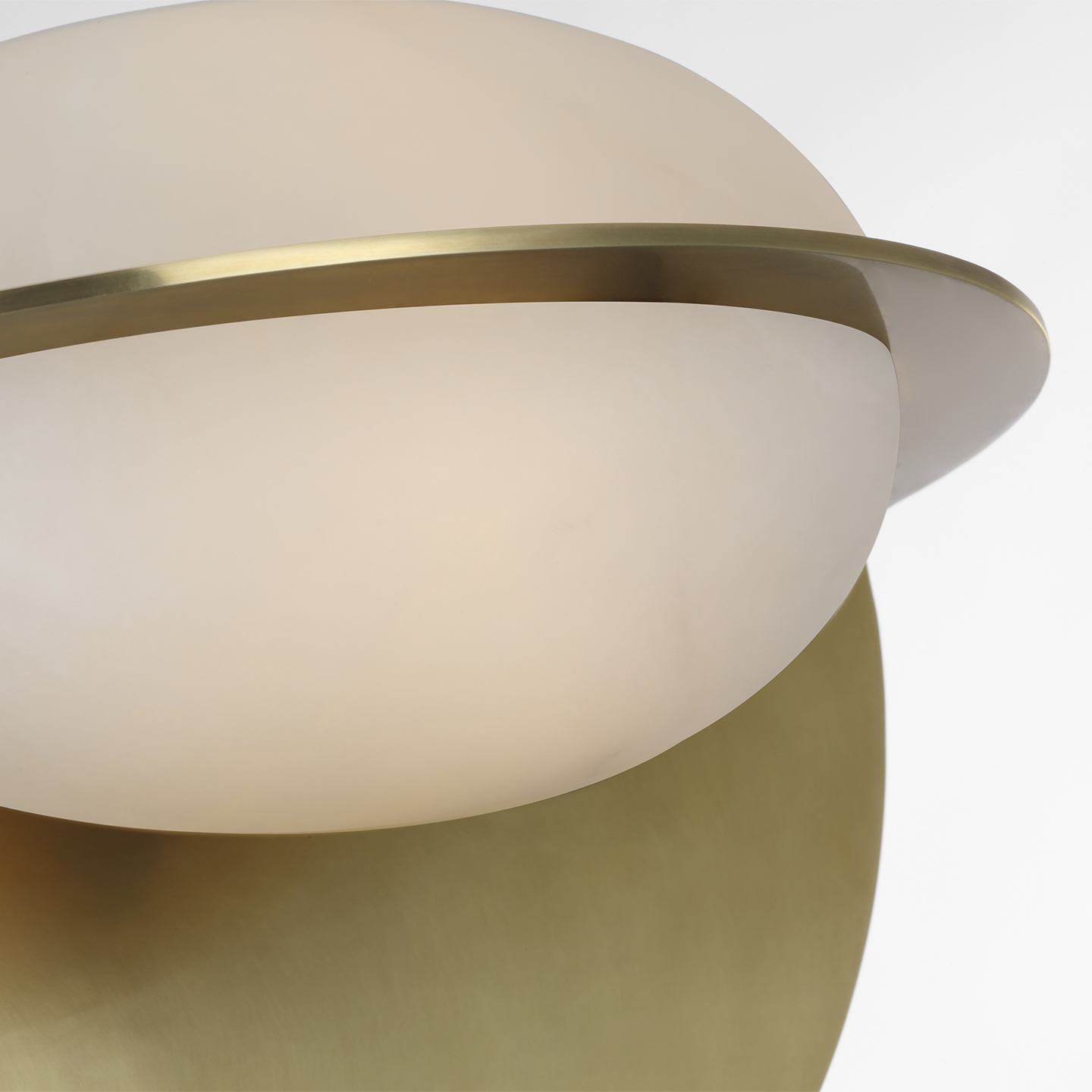 Fosse 9" Invertable Oval Sconce | Antique-Burnished Brass | Alabaster