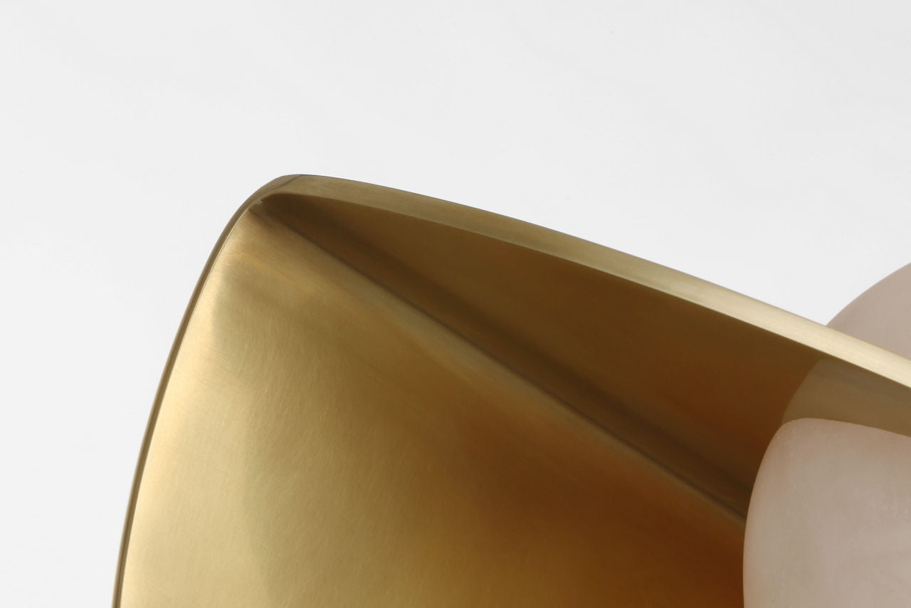 Fosse 9" Invertable Oval Sconce | Antique-Burnished Brass | Alabaster