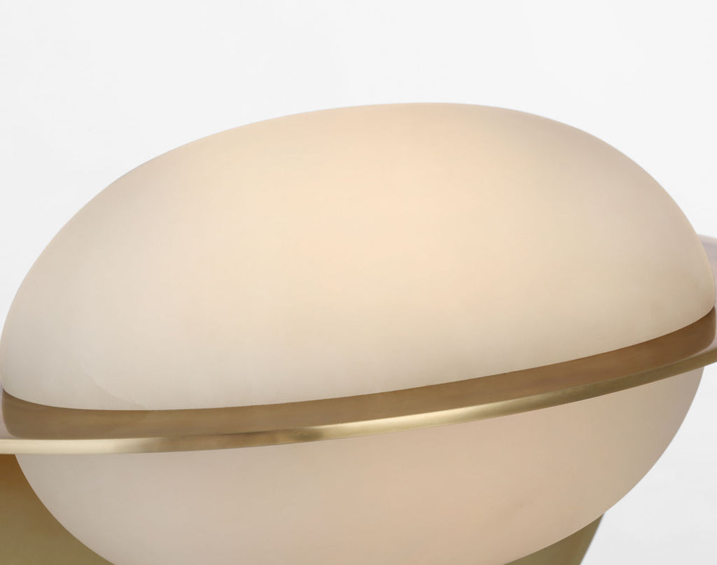 Fosse 9" Invertable Oval Sconce | Antique-Burnished Brass | Alabaster