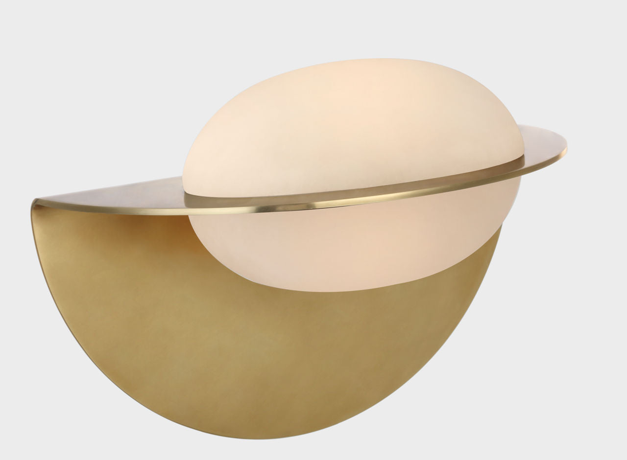 Fosse 9" Invertable Oval Sconce | Antique-Burnished Brass | Alabaster