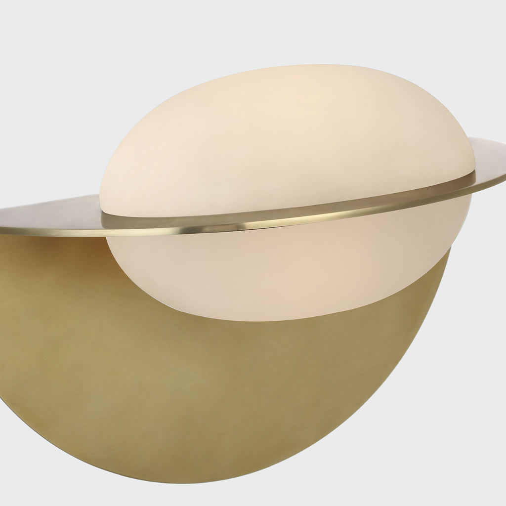 Fosse 9" Invertable Oval Sconce | Antique-Burnished Brass | Alabaster