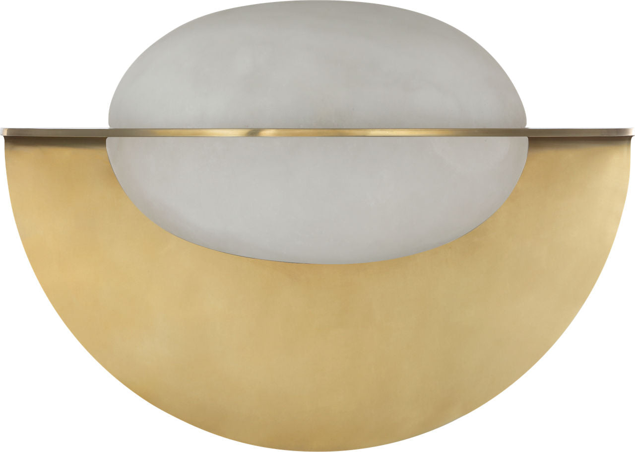 Fosse 9" Invertable Oval Sconce | Antique-Burnished Brass | Alabaster