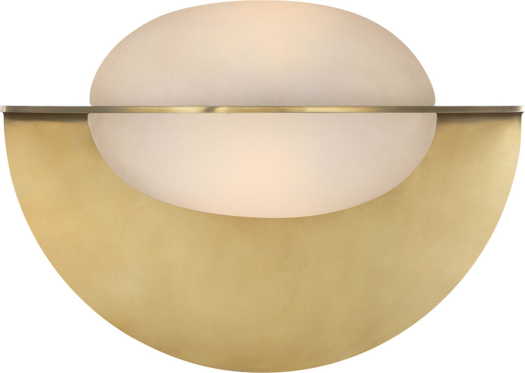 Fosse 9" Invertable Oval Sconce | Antique-Burnished Brass | Alabaster