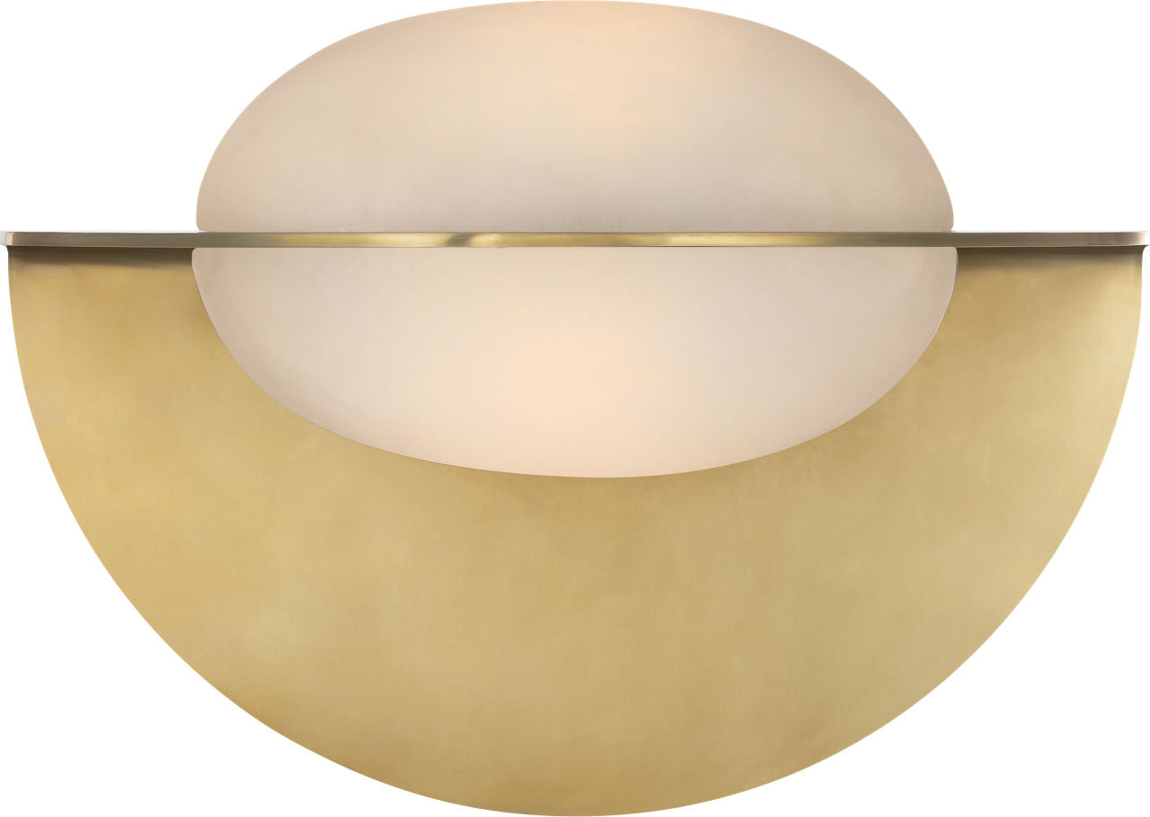 Fosse 9" Invertable Oval Sconce | Antique-Burnished Brass | Alabaster