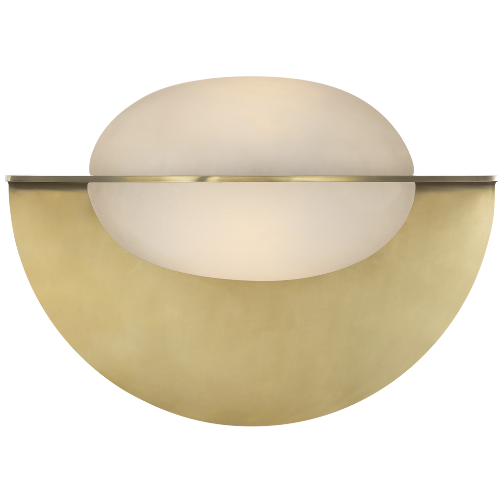 Fosse 9" Invertable Oval Sconce | Antique-Burnished Brass | Alabaster