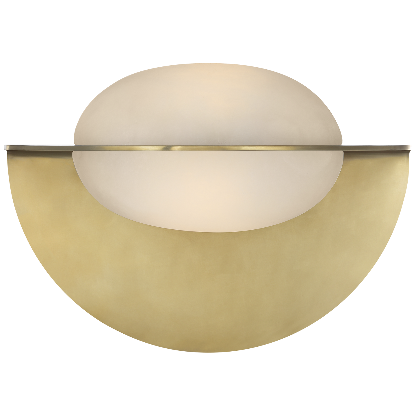 Fosse 9" Invertable Oval Sconce | Antique-Burnished Brass | Alabaster