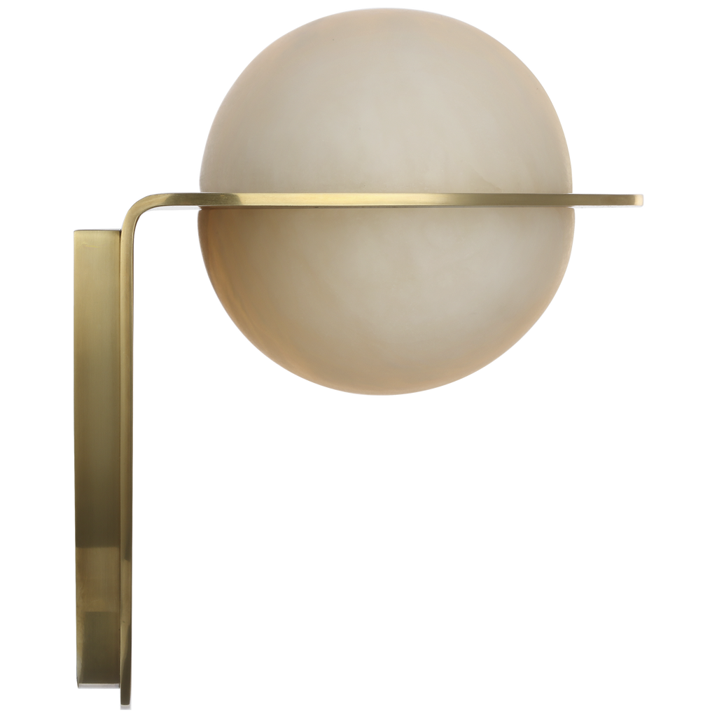 Fosse 9" Invertable Oval Sconce | Antique-Burnished Brass | Alabaster