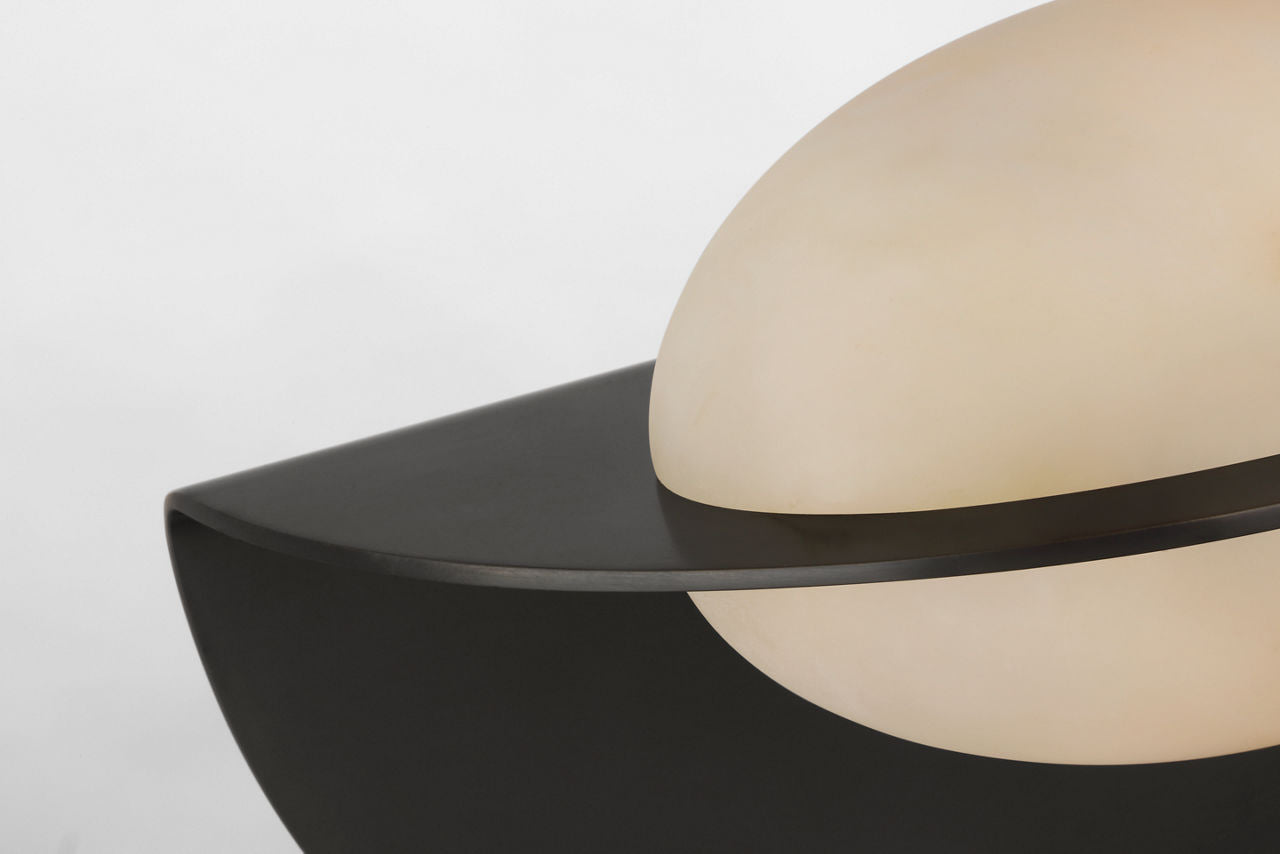 Fosse 9" Invertable Oval Sconce | Bronze | Alabaster