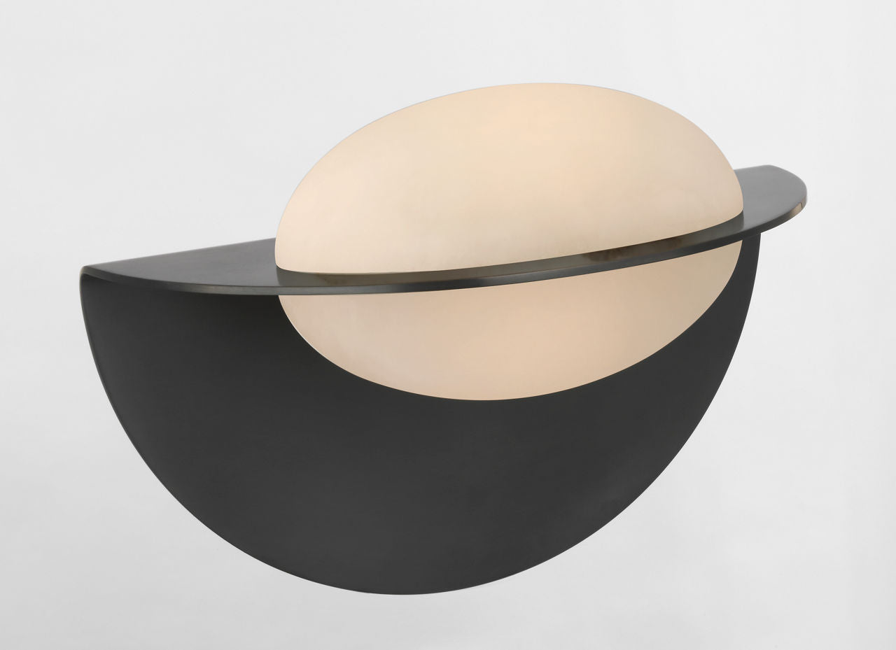 Fosse 9" Invertable Oval Sconce | Bronze | Alabaster