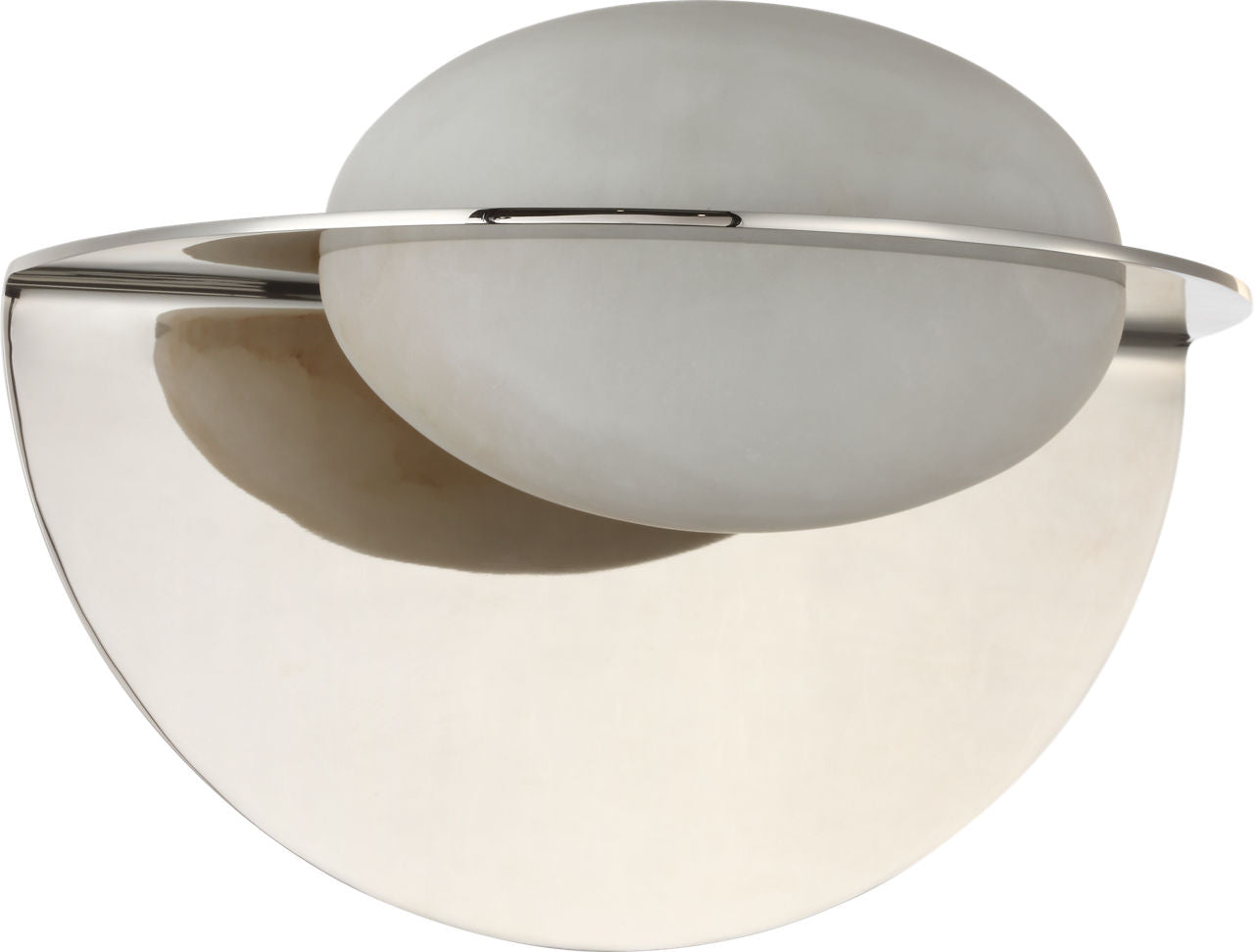 Fosse 9" Invertable Oval Sconce | Polished Nickel | Alabaster