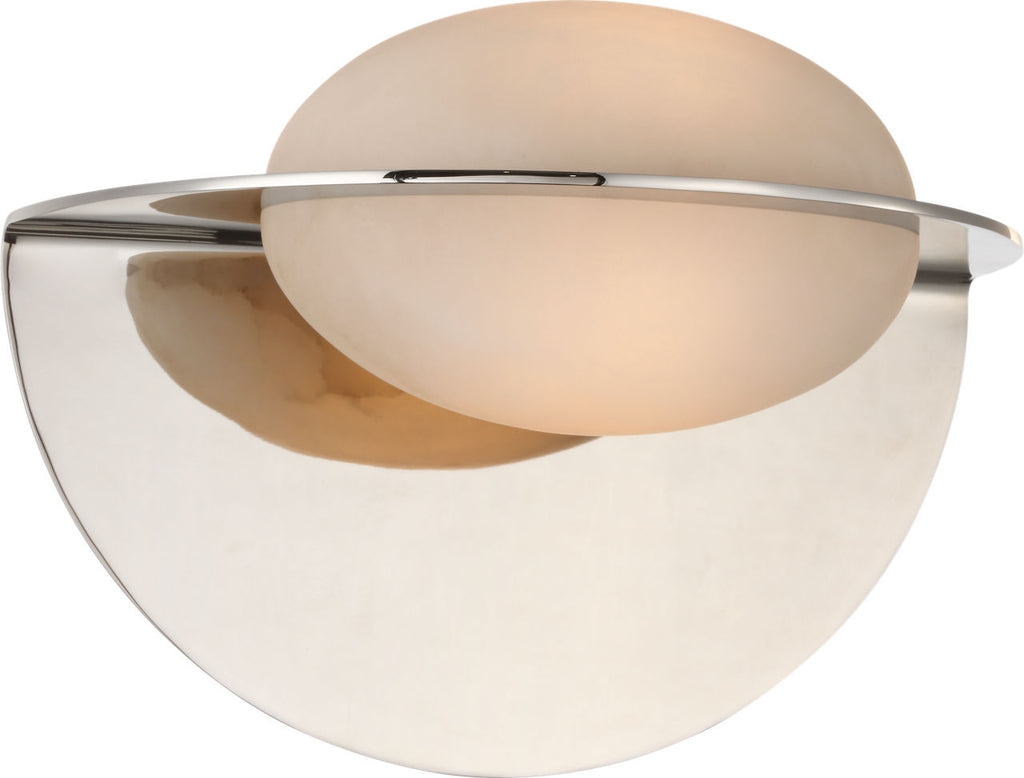 Fosse 9" Invertable Oval Sconce | Polished Nickel | Alabaster