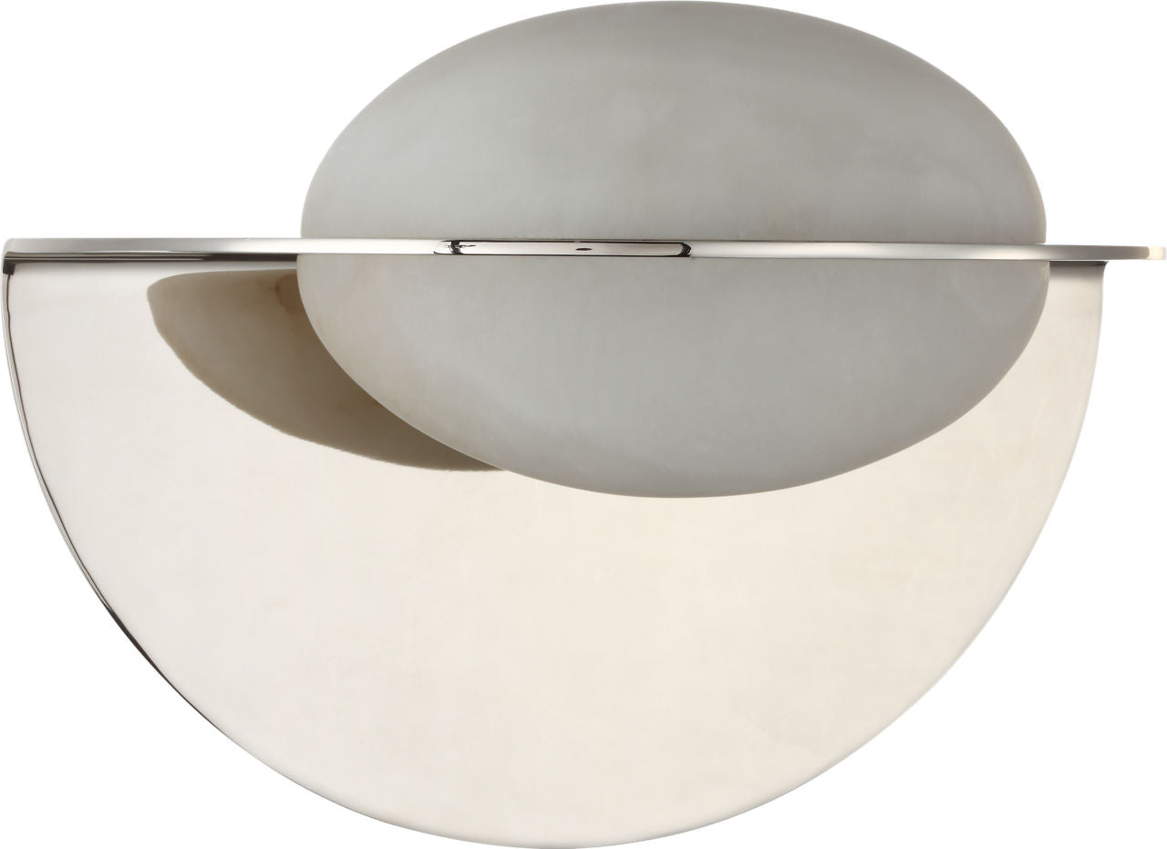 Fosse 9" Invertable Oval Sconce | Polished Nickel | Alabaster