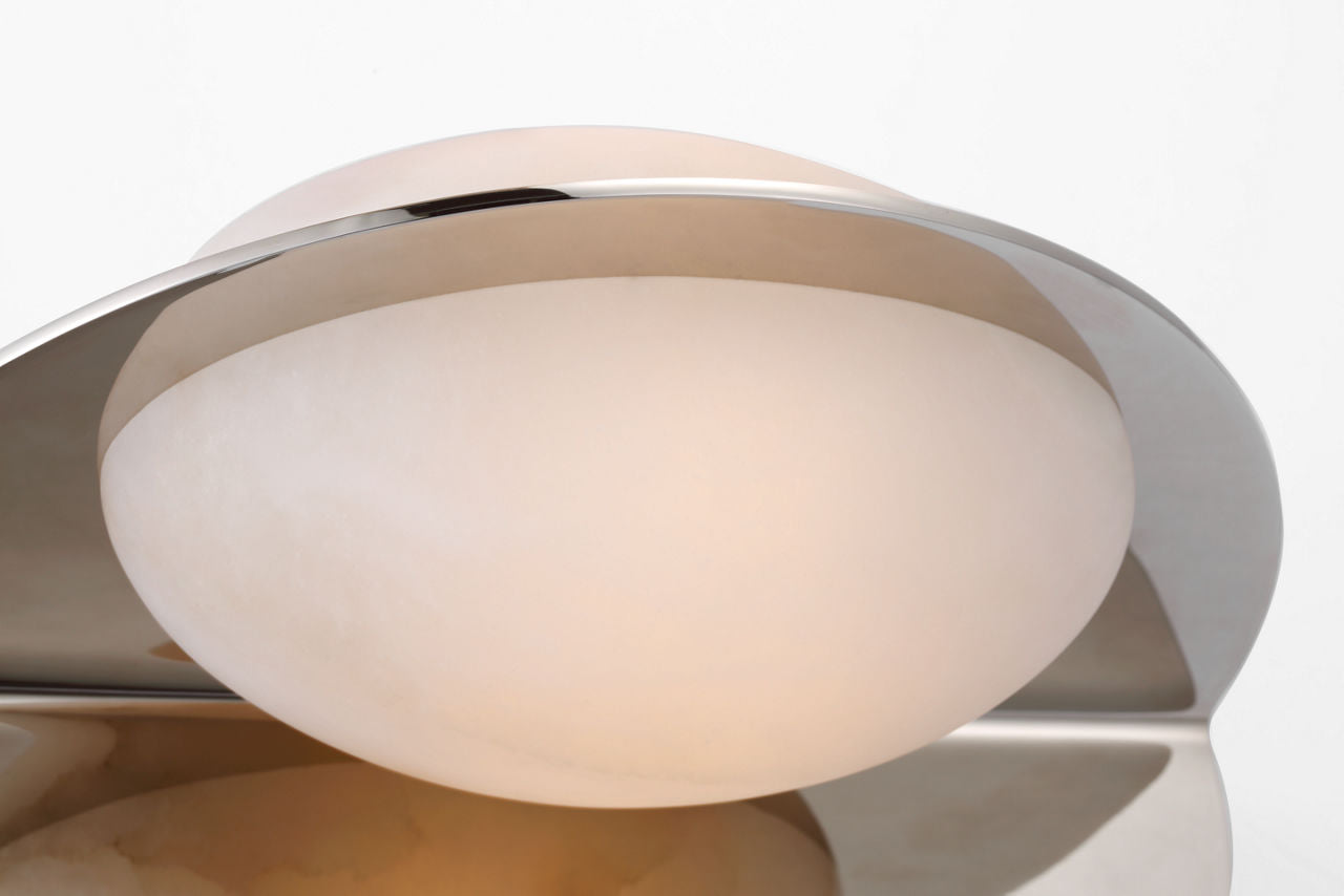 Fosse 9" Invertable Oval Sconce | Polished Nickel | Alabaster