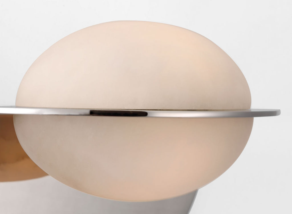 Fosse 9" Invertable Oval Sconce | Polished Nickel | Alabaster