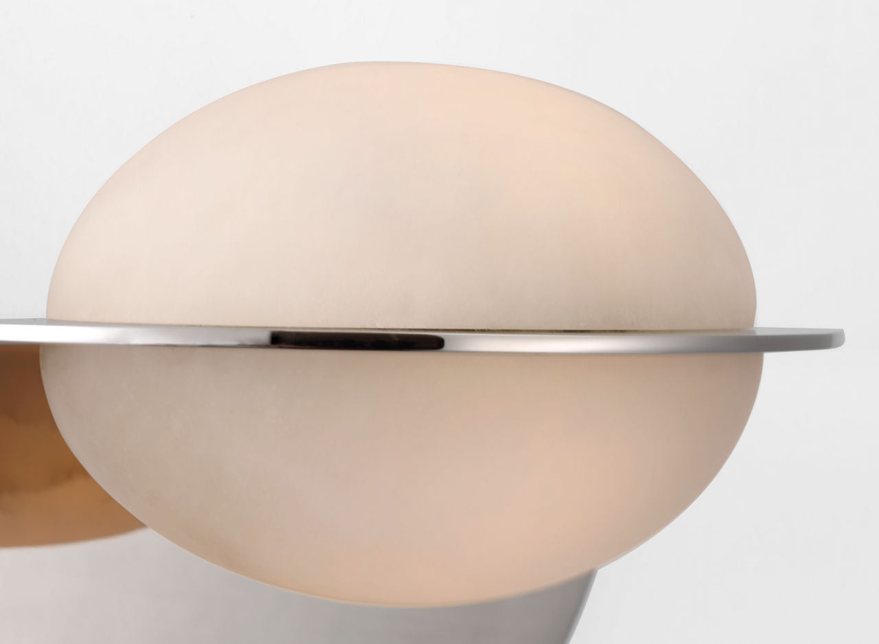 Fosse 9" Invertable Oval Sconce | Polished Nickel | Alabaster